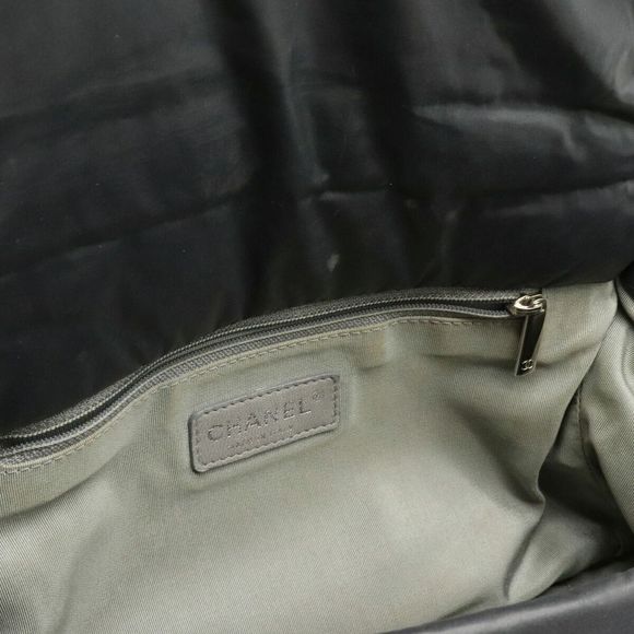 Chanel Chain Shoulder Bag Nylon Dark Gray Silver - Picture 6 of 8